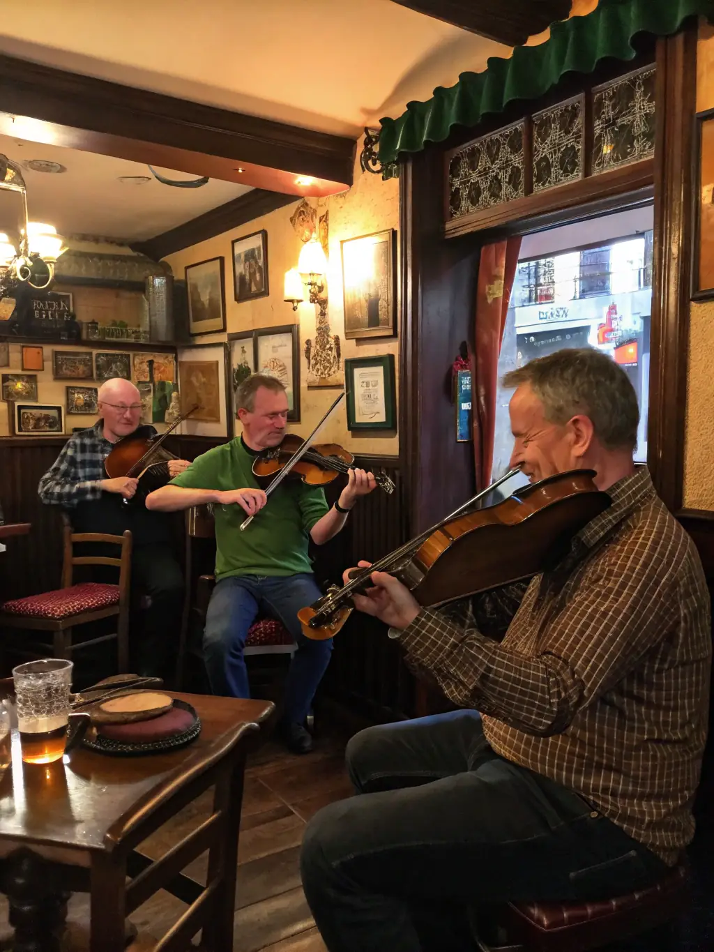 A promotional image for a concert featuring traditional Irish musicians, highlighting the event details and showcasing the cultural richness of the performance.